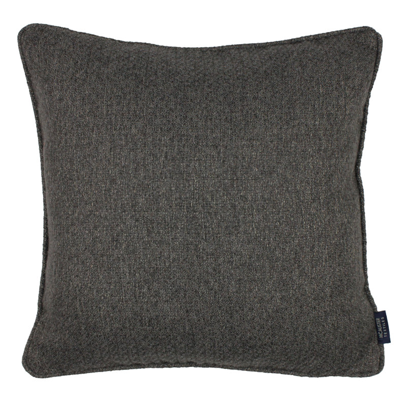 Aubryana Throw Pillow Cover, Charcoal Grey, 60cm H x 60cm W x 1cm D