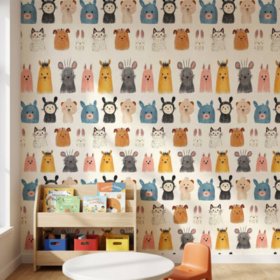 Papier peint animal fantaisiste amovible