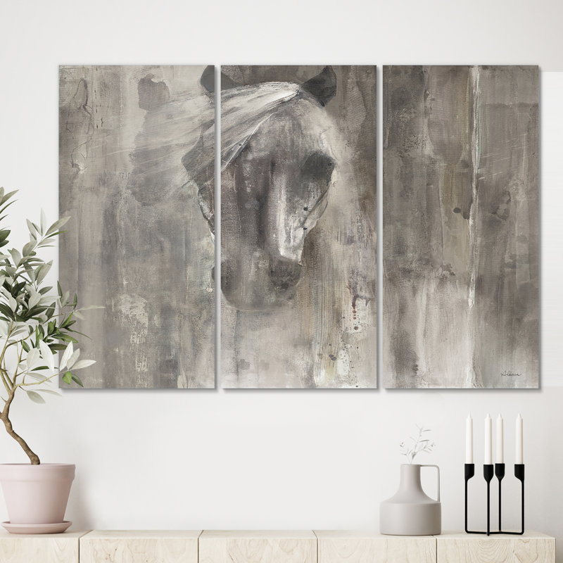 « campagnee cheval », reproduction d’image multi-pièces sur toile, H 32 po x l 48 po x P 1 po