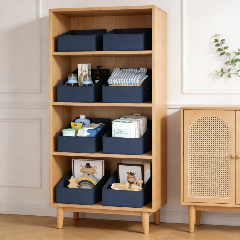 Collapsible Fabric Storage Bins 12 Pack - Sturdy Shelf Organizer Baskets With Handles For Closet, Bedroom, And Living Room Organization Of Clothes, Toys, Books, And Towels
