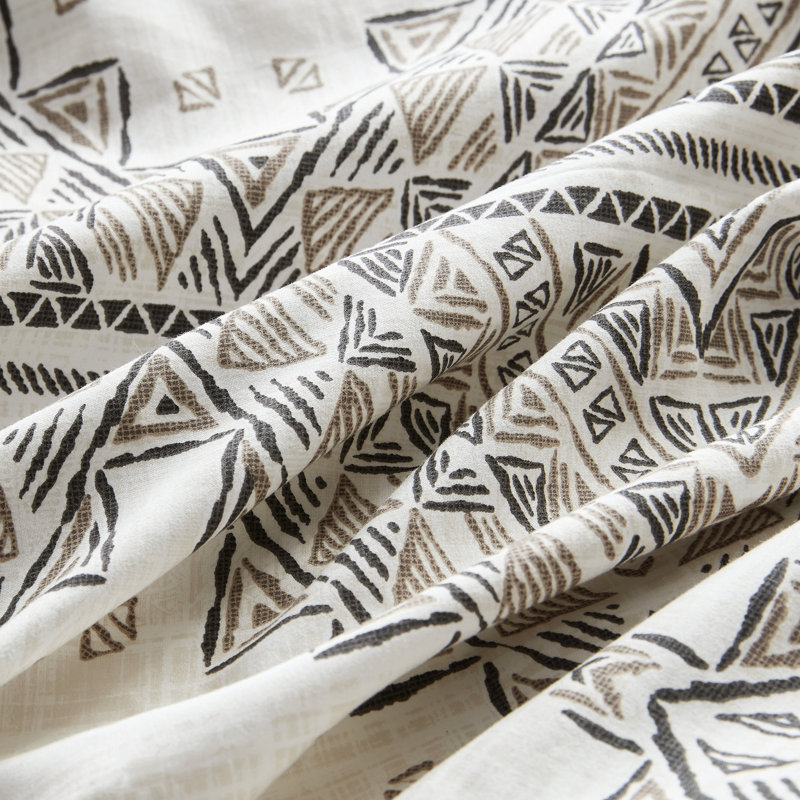 Ensemble d'édredon 4 pièces avec coussin décoratif noir / double / grand. Tissu en microfibre, rembourrage, conception d'inspiration mondiale. Oreiller lavable à la machine. Imprimé. Rembourrage. Caractéristique.