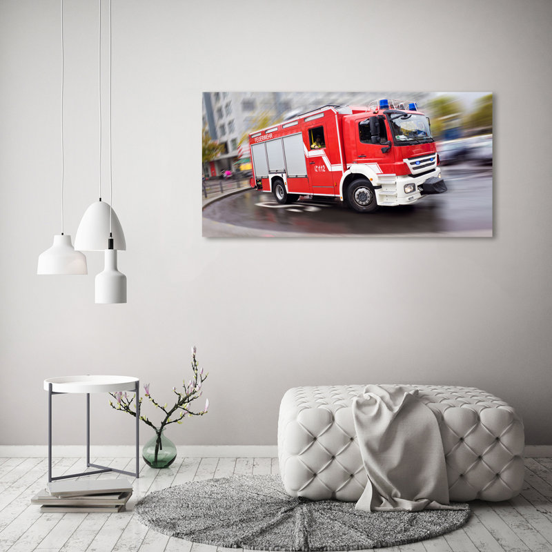 Fire Truck - Wrapped Canvas Print