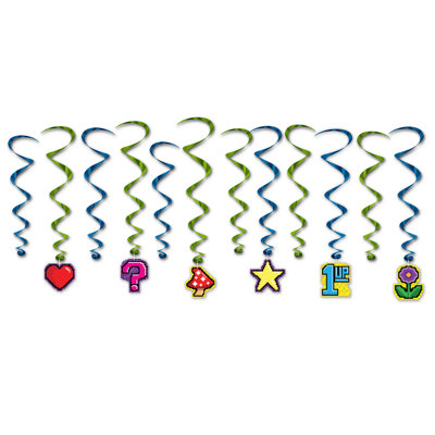 8-Bit Whirls - 17½"-35" - Pack of 6