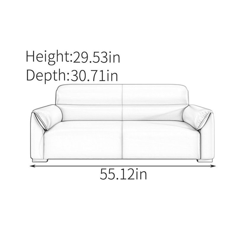 Hubert, 29.53" H x 55.12" W x 30.71" D