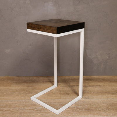 C Shape Rustic Side Table