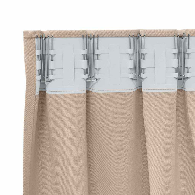 Blackout Curtain Pair, 175cm Width x 140cm Drop, Taupe