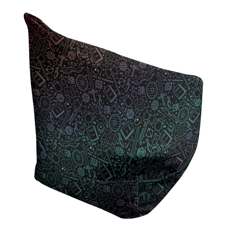 Sac de pois Leffel, H 27 po x L 30 po x P 25 po, Pouf fauteuil, Rouge / bleu / noir