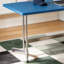 Bureau bleu en bois massif multi-couches en acier inoxydable-1867727752