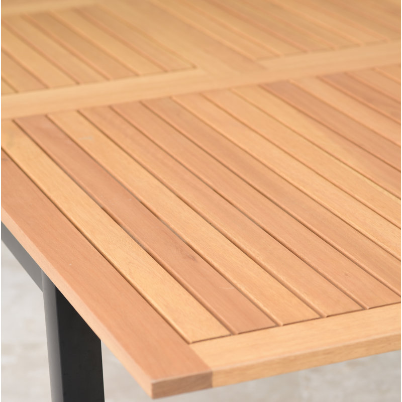 Anautica 6 - Person Wood Patio Dining Set with Extendable Rectangular Table