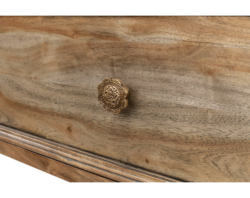 Desert Bleached Brown Acacia Wood and Iron Console Table