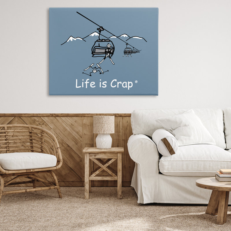 «Falling Ski Lift», art mural sur toile par LIC, H 36 po x l 48 po