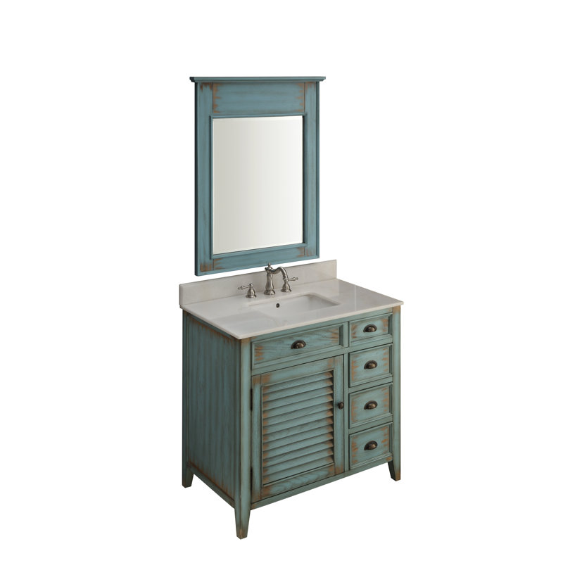 Snell 36'' Single Bathroom Vanity with Marble Top