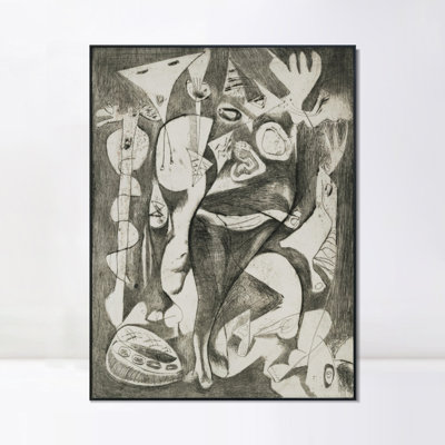 Reproduction d'art giclée sur toile encadrée sans titre, 1949-1945 par Jackson Pollock, art mural pour le salon, décorations de bureau à domicile