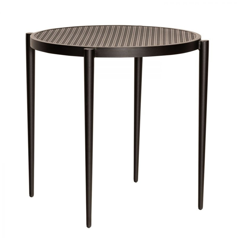 Parc Outdoor Round Side Table, Textured Black, 26.25" H x 29" W x 29" D