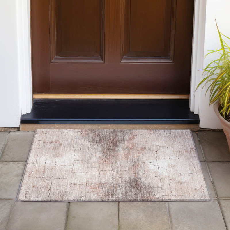 Tapis géométrique intérieur / extérieur lavable à la machine Husby ACN2215, Rectangle 1 pi 8 po x 2 pi 6 po
