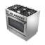 Cuisinière à double combustible 36 pouces Verona Prima Series avec 5 brûleurs scellés
