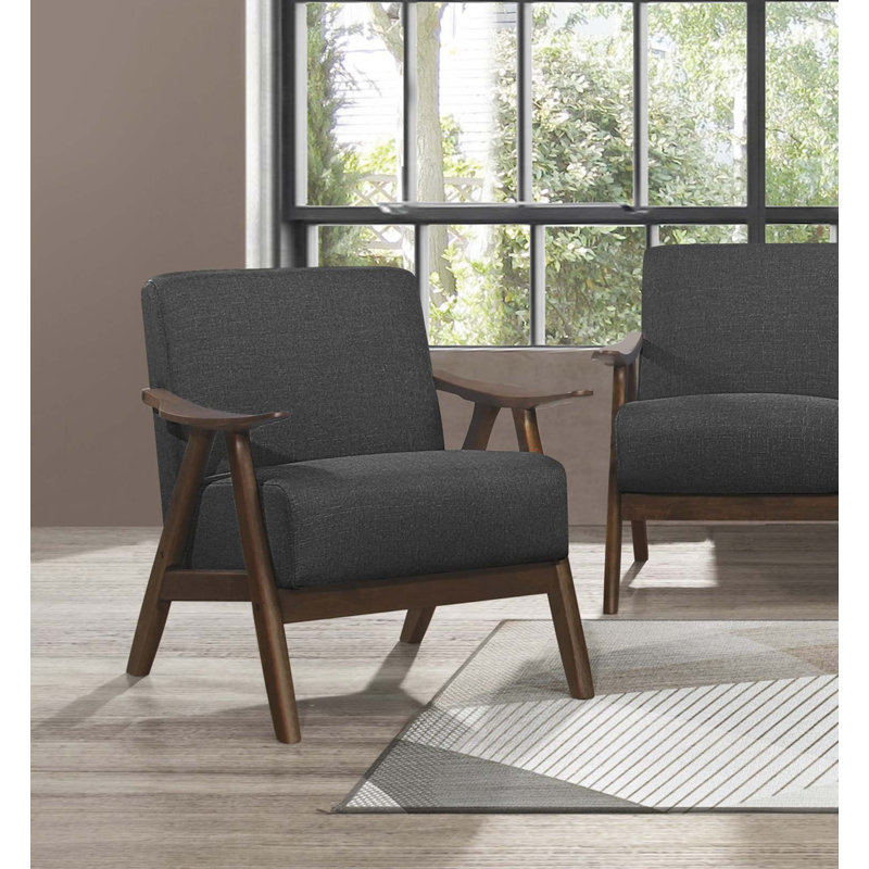 Chaise d'appoint rembourrée en tissu 1pc, Gris foncé