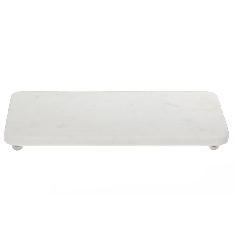 Plateau rectangulaire en marbre blanc Beatrice