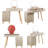 Dragana Classic 2-Drawers Vanity Table with Mirror and Stool, Countryside Makeup Dressing Table