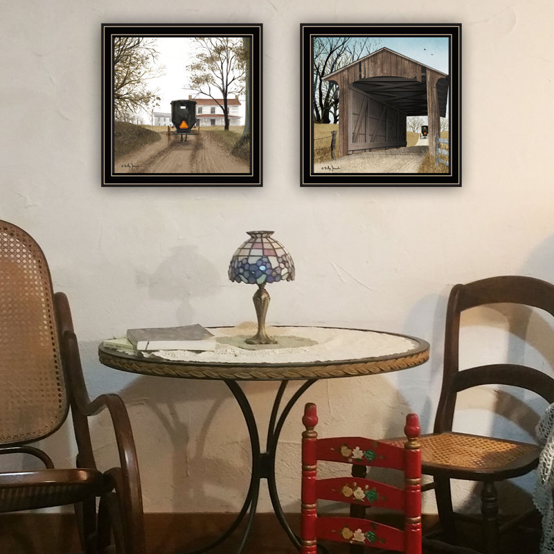 «Gracie Oaks», 2 pièces vignette Headin 'Home, art mural de Miller's Creek Bridge pour le salon, impression d'art mural de chambre à coucher pour la décoration intérieure par Billy Jacobs