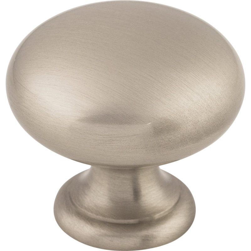 Mushroom 1 1/4" Diameter Round Knob, Brushed Satin Nickel