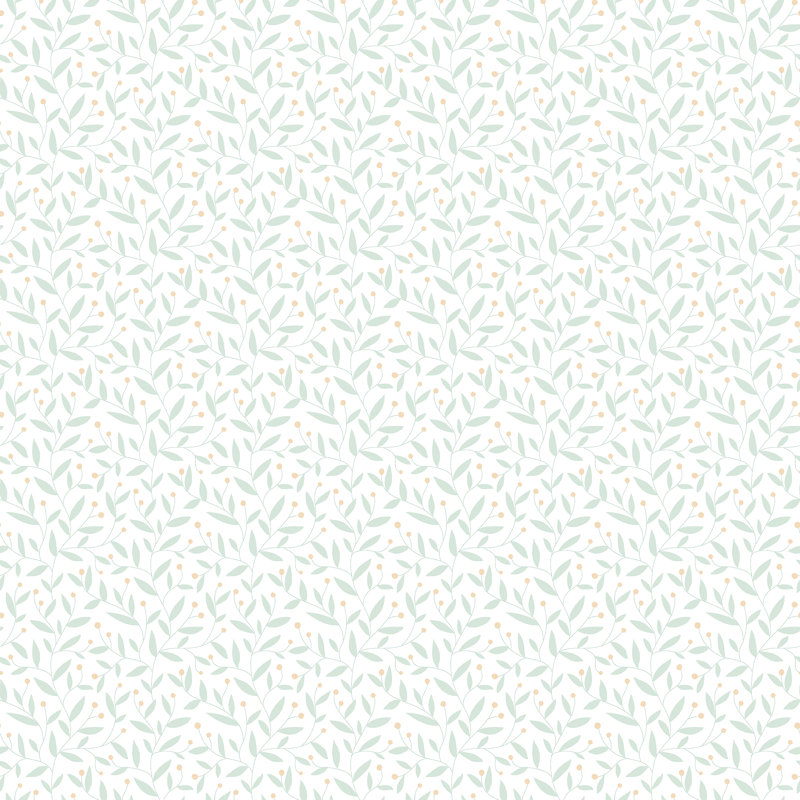 Dotty Vine - Stone 10m Wallpaper, Light Blue Dots