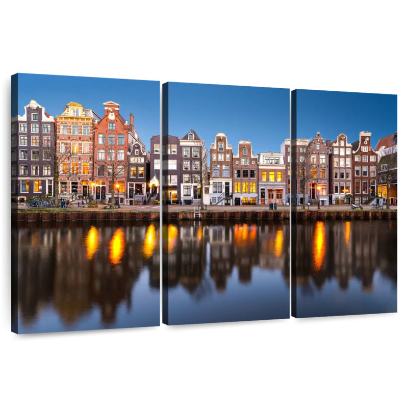 Sireci Amsterdam Canal Waterfront, 24" H x 38" W