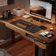 Bureau debout rectangulaire en bois massif noyer-2020418746