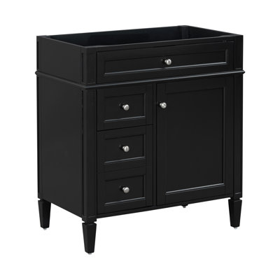 Meuble-lavabo de 30 po de style moderne, 2 tiroirs et tiroir basculant, glissières de tiroir en métal lisse, organisateur de porte d'armoire, rangement divers, tableau et bois massif pour le rangement