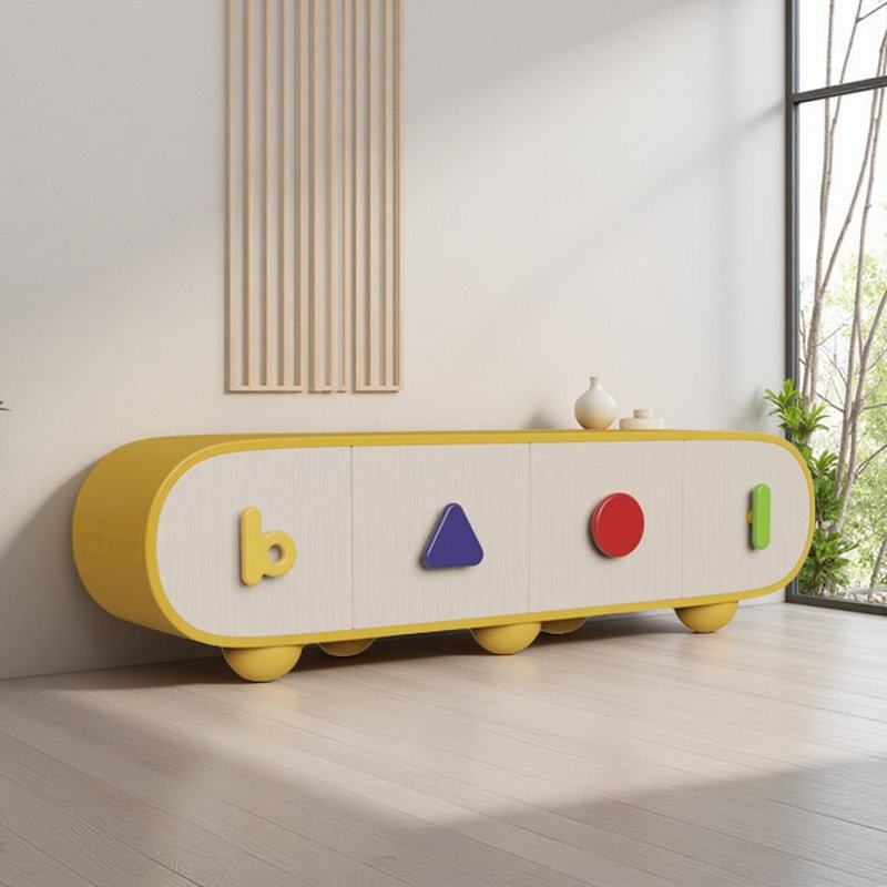 Meuble télé moderne, simple et tendance, Jaune