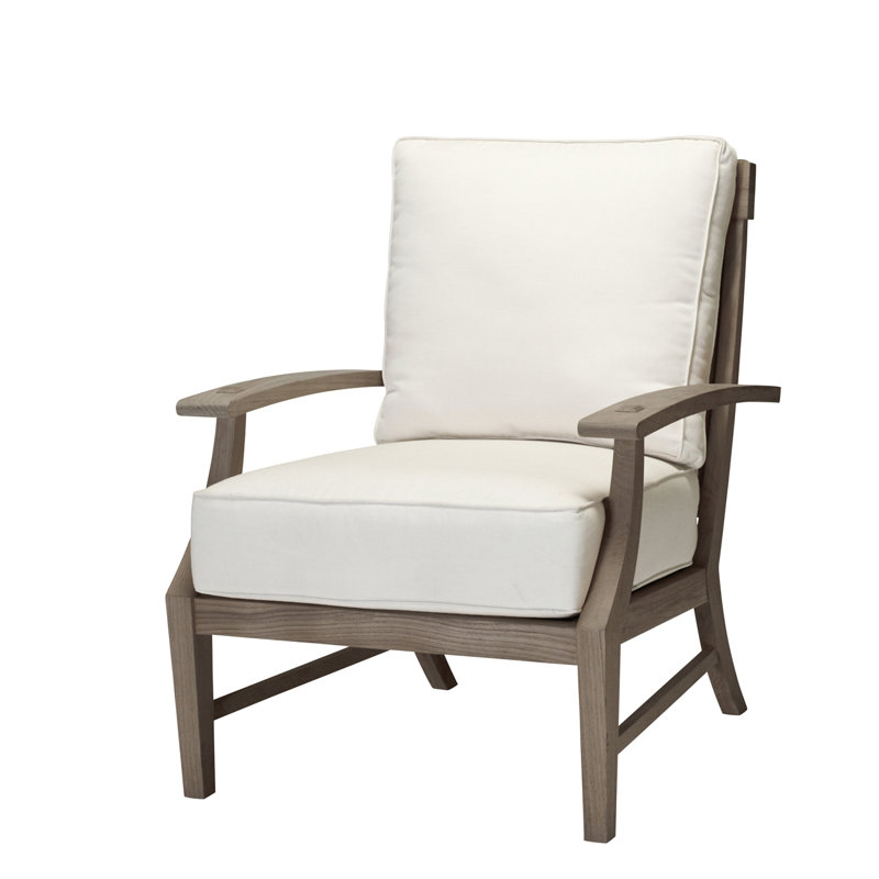 Chaise de patio en teck avec coussins Croquet