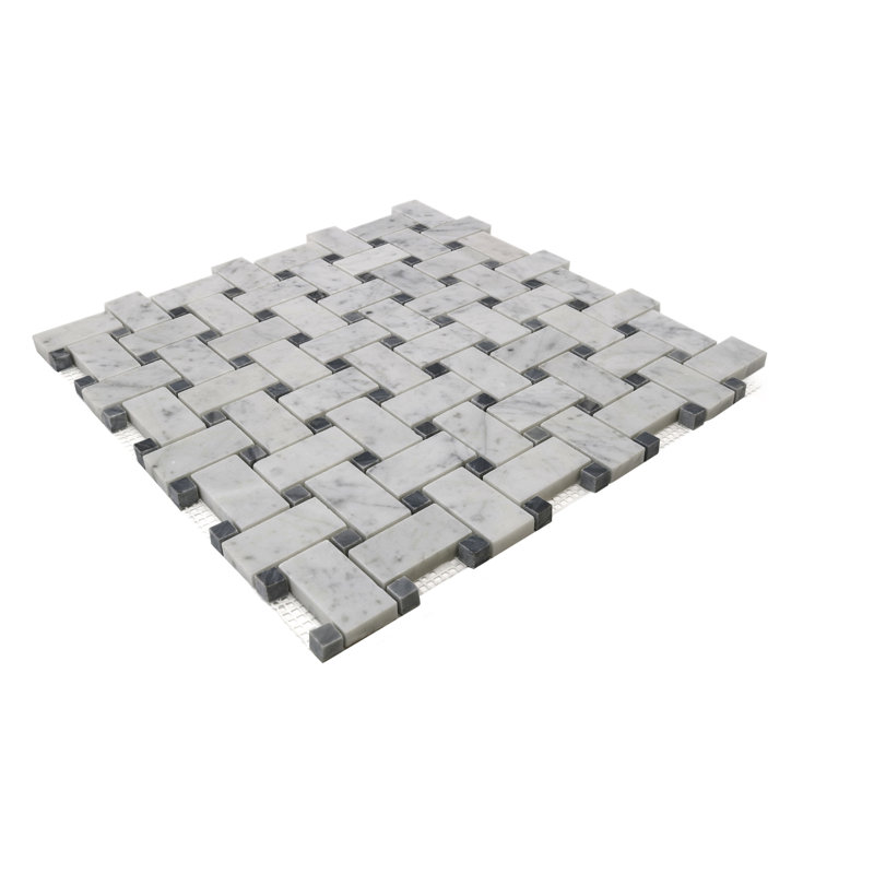 2" x 3" Marble Baskeweave Mosaic Wall & Floor Tile, Essex