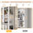 78” Tall Bookcase with 8 Shelves & 4 Drawers, Pantry Cabinet with Glass Doors, White-1612260384