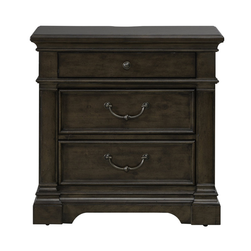 Tawona 3 Drawer Nightstand w/ Charging Station