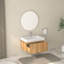 Meuble-lavabo mural de 30 po avec lavabo, armoire de salle de bain flottante murale avec finition en contreplaqué intégré de conception minimaliste moderne pour salle de bain compacte couleur acacia