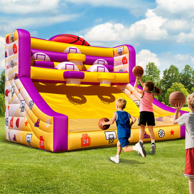 Jeu d'arcade de basketball gonflable 13 x 10 pi Wellcomer avec souffleurs et ballons de basketball