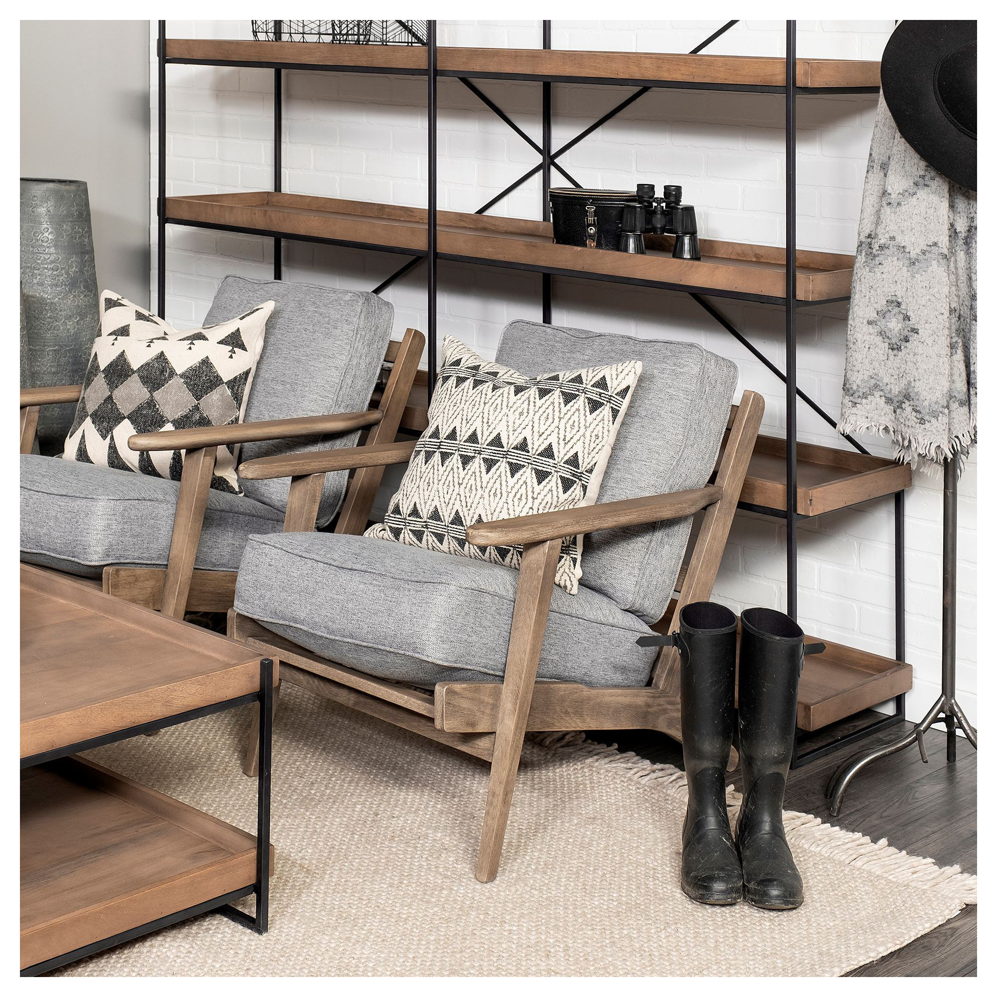 Roxy Upholstered Armchair, Frost Gray 100% Polyester
