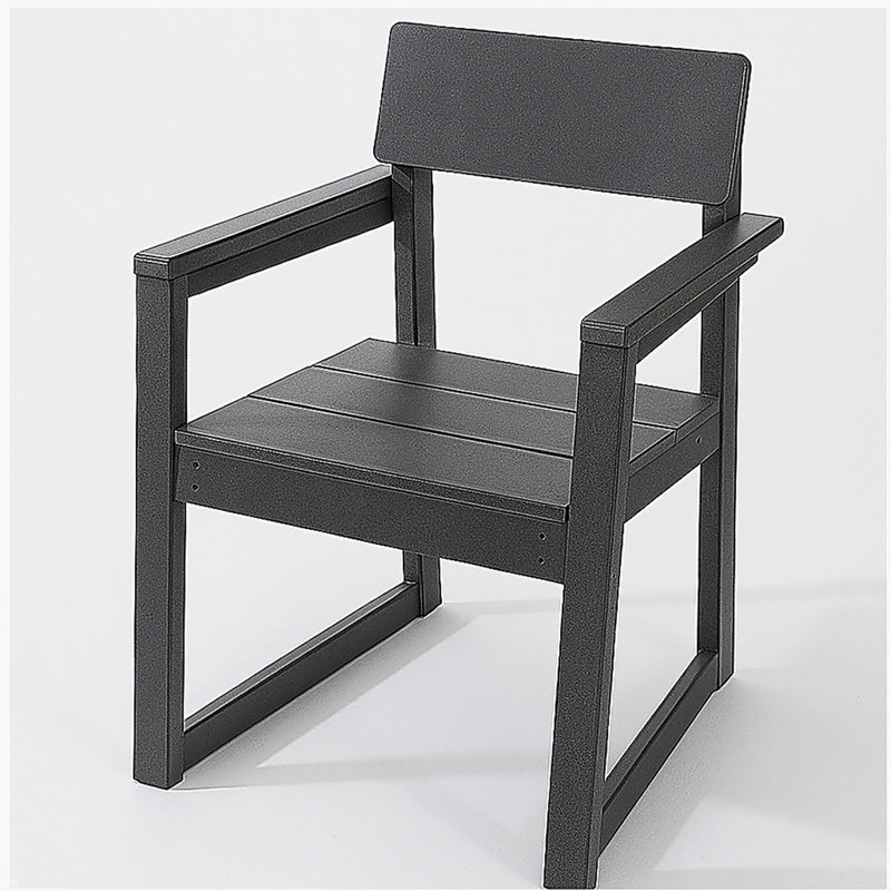 Grey HDPE outdoor & garden Armchairs with  backres Modernist Designt chairs, Gray