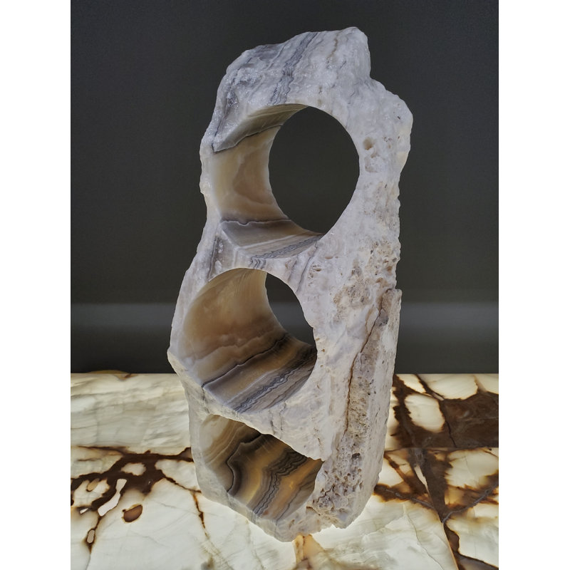 Honeoye 3 Bottle Solid Wood Tabletop Wine Bottle Rack in White/Brown