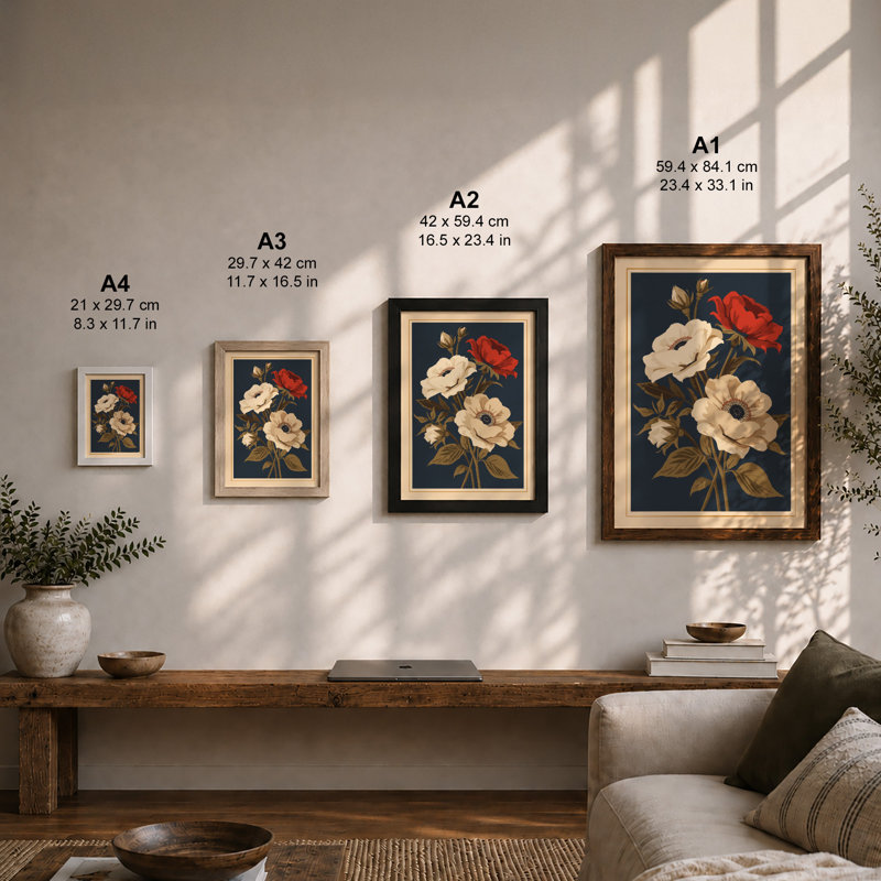 Florals Botanical - Framed Print, Unframed, A1 - 84.1 x 59.4 cm