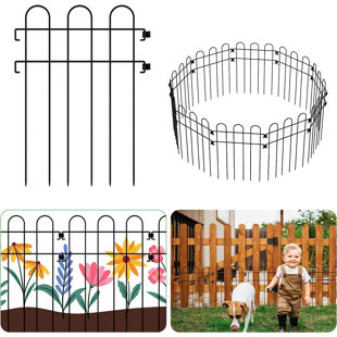Clôture de jardin décorative en métal H 1 pi x l 2 pi