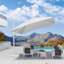 Parasol en porte-à-faux rectangulaire pivotant à gauche et à droite de 360 ° avec rotation à 360 ° 12 'x 9' avec base et rotation à 360 degrés-11129433-247891259