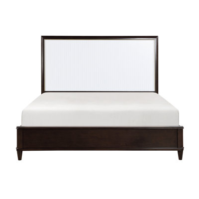 Contemporary Design Queen Bed 1pc Panel Headboard Gold Trim Wooden Modern Bedroom Furniture
