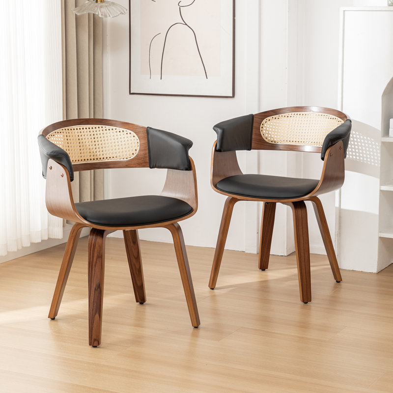 Chaise en bois massif Esterly, Noir