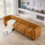 Canapé d'angle modulaire Myrhn, lit convertible contemporain 4 places avec base en bois massif-90728508