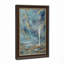 Arbre blanc dans un paysage abstrait bleu sarcelle et or, art mural sur toile-133496918