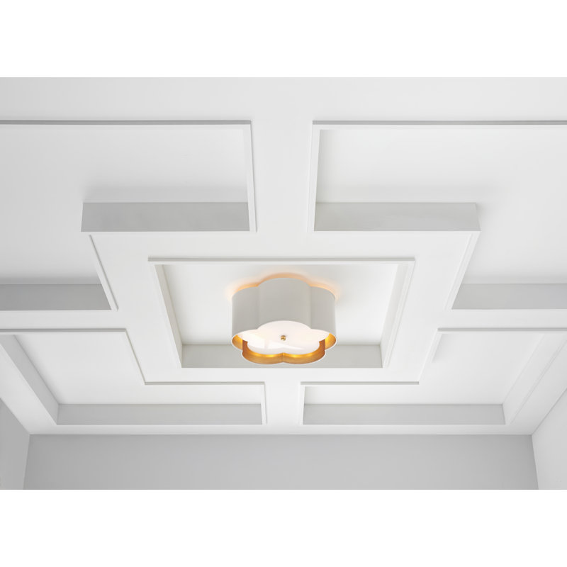kate spade new york Bryce Medium Flush Mount, White/Gold