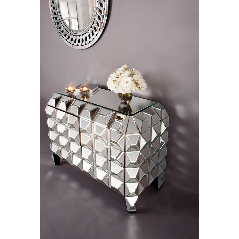 Commode d'appoint à miroir 4 tiroirs Legault