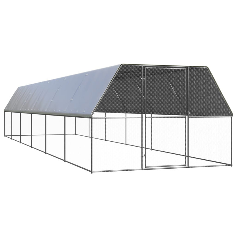 Cage à poules d'extérieur vidaXL, H 78,74 po x l 118,11 po x L 472,44 po