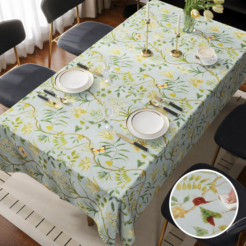 Nappe rectangulaire, nappe imperméable à 100% en vinyle résistant à l'huile, revêtement de table en plastique facile à nettoyer